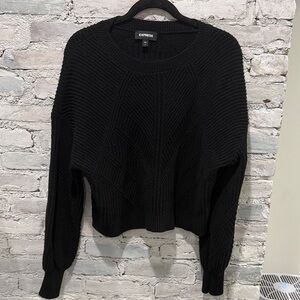 Express Women's Black Crew Neck Sweater